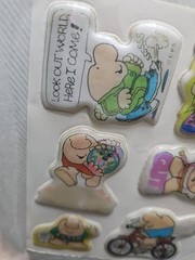 Vintage Holographic Hologram Sports Ziggy American Greetings Puffy Stickers Wow