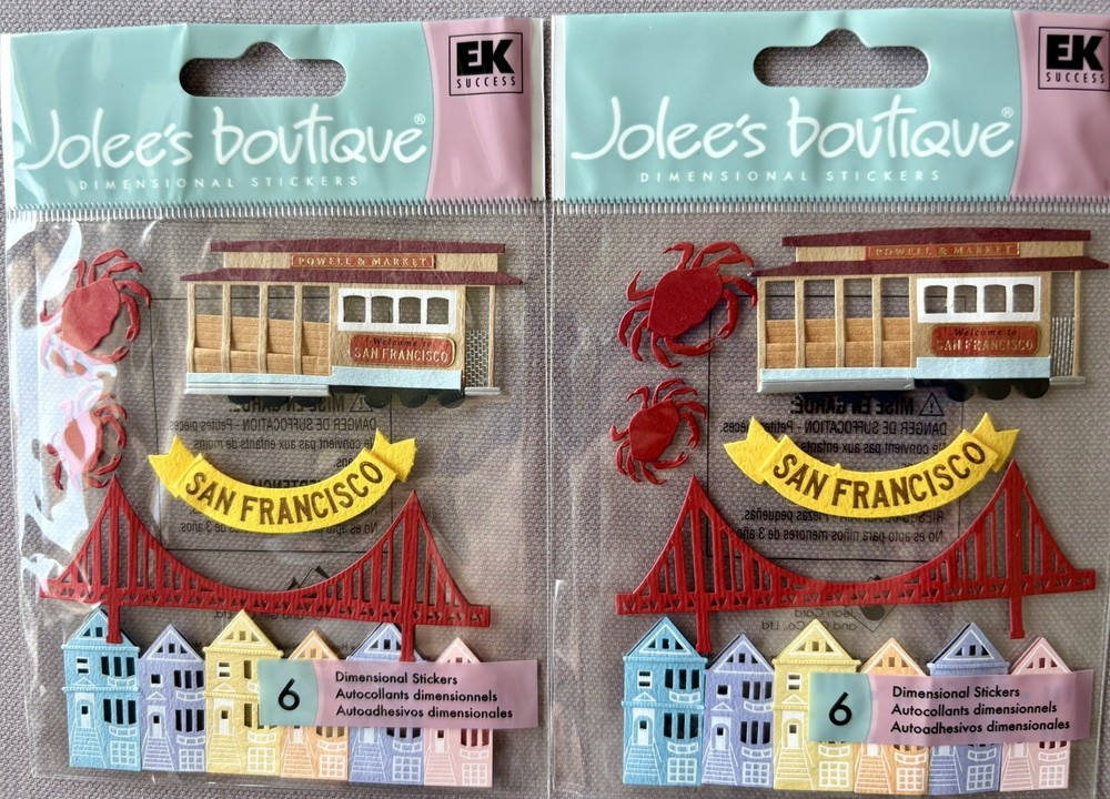 2 Identical Sets Scrapbook Stickers Jolee’s Boutique Dimensional San Francisco