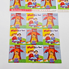 VTG Scholastic Book Clubs «Read Rain or Shine!» Stickers Lot of 3 Sheets 2001
