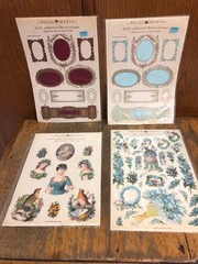 Vintage Victorian Design adhesive decals Sands Films London 4 sheets RARE!!