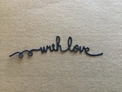 «with love» (word) Die Cut embellishments 8 pcs choose color 1/2” x 4”