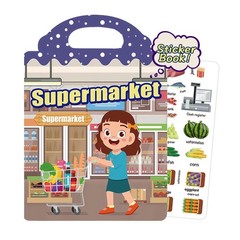 Vowusa Reusable Sticker Book Supermarket Style Toddler