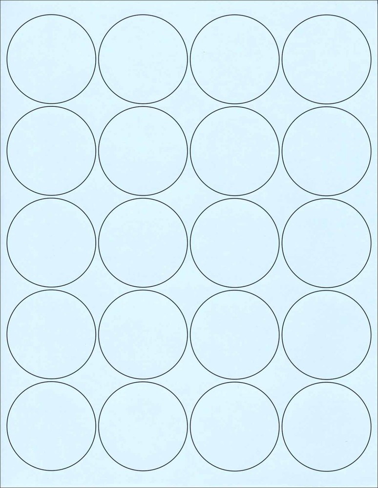 6 SHEETS 2″ ROUND CIRCLE BLANK BLUE STICKER 120 LABELS, ALL PURPOSE, CRAFTS