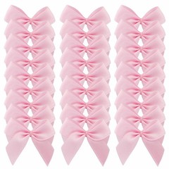 Micomon 50pcs 1.2-Inch Mini Bows for Crafts Satin 3/8″ ribbon, lt.pink