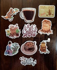 STICKERS x 10 COFFEE Large Vinyl Shop Stickers CO2