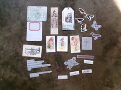 30 Piece Junk Journal sticker Ephemera Vintage Paper FANCY CUTS STAMPS WORDS