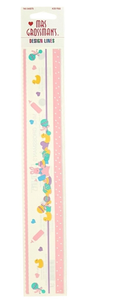 Mrs. Grossman Design Lines 12″ Sticker Sheets UPick from Various Themes Colors