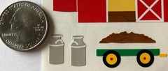 BARNYARD Sticker(9pc)Mrs.Grossman’s •Tractor•Hay•Fruit•Milk•Trailer •Feed•Animal
