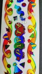 HAMBLY STUDIOS STICKERS HOLOGRAPHIC FOIL BORDERS PARTY CELEBRATION VINTAGE RARE