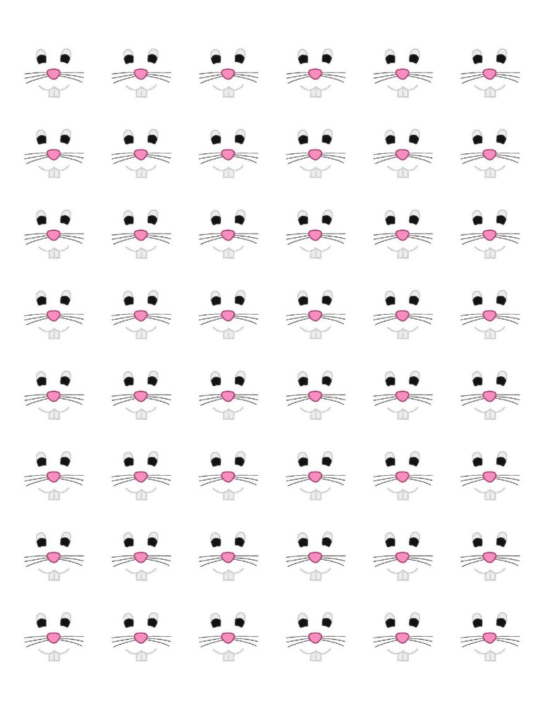 48 EASTER BUNNY FACE ENVELOPE SEALS LABELS STICKERS 1.2″ ROUND