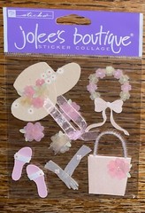 RARE Jolees Sunday EASTER Bonnet DressUp Hat Gloves Shoes Flower Basket Stickers