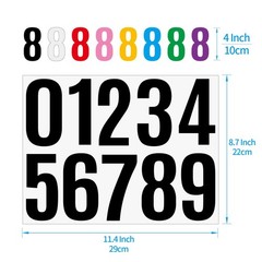 YTPZCL 4 Inch House Numbers Stickers Multicolor