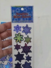 Holiday Winter Sticker Lot Prismatic Glitter Snowflake + Snowman Snowmen 6 Packs