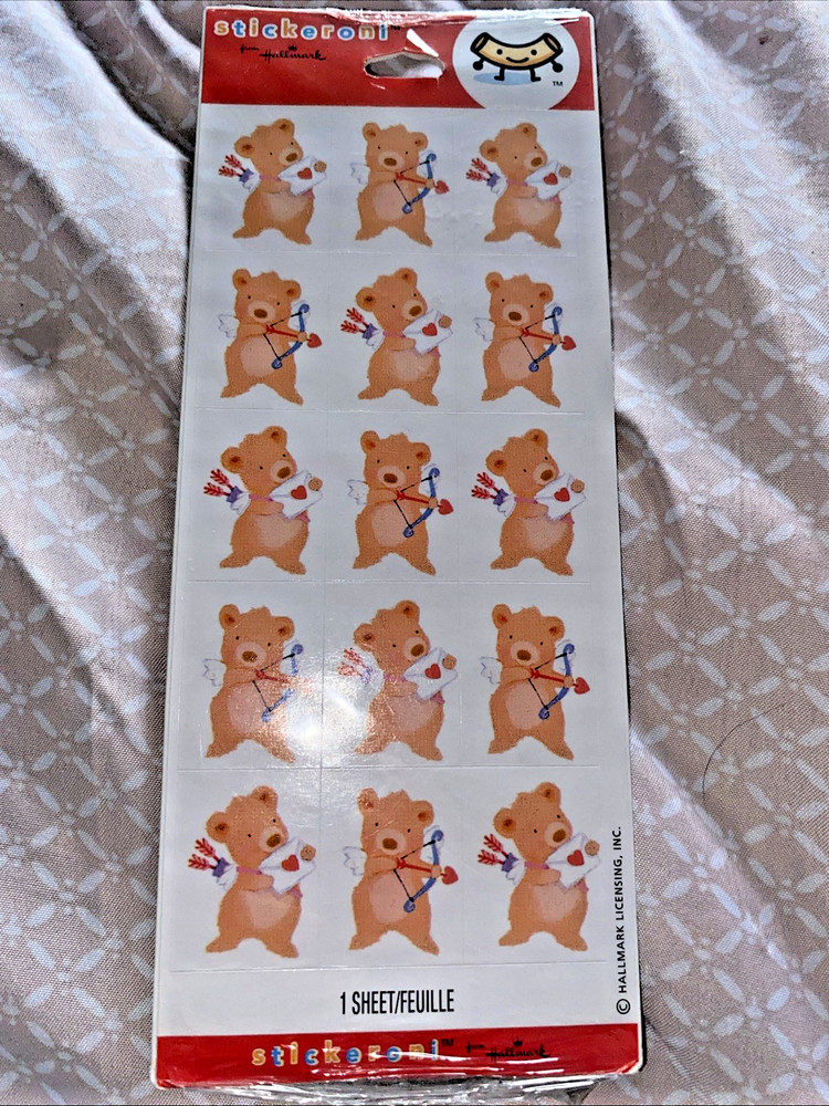Hallmark Stickeroni Valentine’s Day Stickers Cupid Bear Love