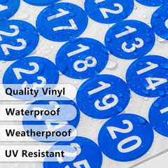 1-25 Consecutive Number Stickers, Small round Vinyl Number Stickers, Self-Adhesi