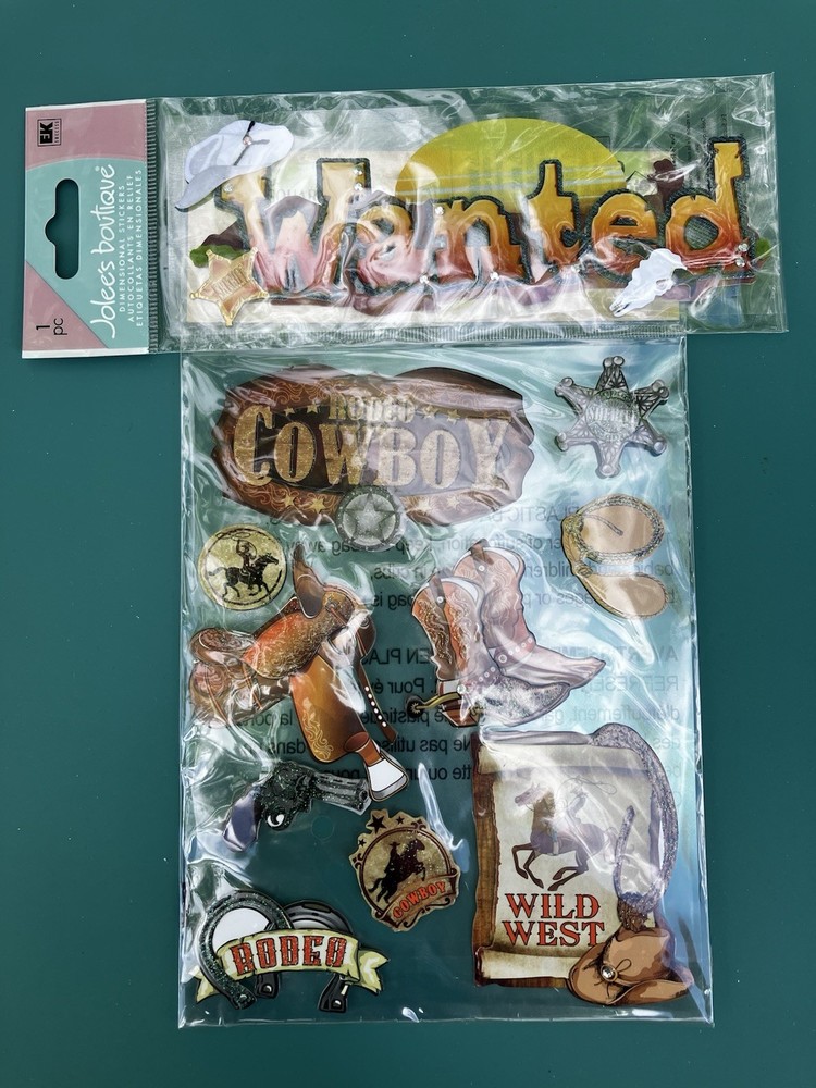 Western Cowboy Theme Scrapbooking Craft Stickers – Jolee’s and Crafter’s Square