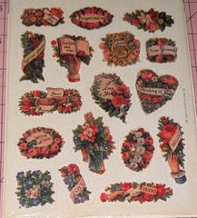 Vintage Hallmark Stickers Victorian Floral Arrangement Love Friends 1 Sheet READ