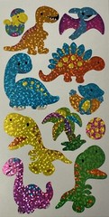 DINOSAUR Prismatic Stickers (11pcs)2.5”x 5”Eggs•Fossil •Hatching•Palm Tree•T-Rex