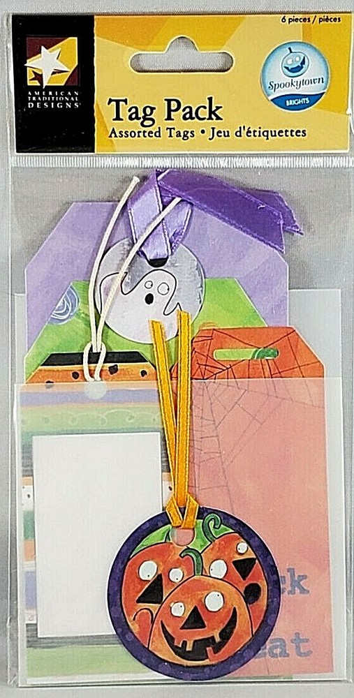 Spooky Town Halloween Tag Pack 2006 American Traditional Designs Rare 6pc