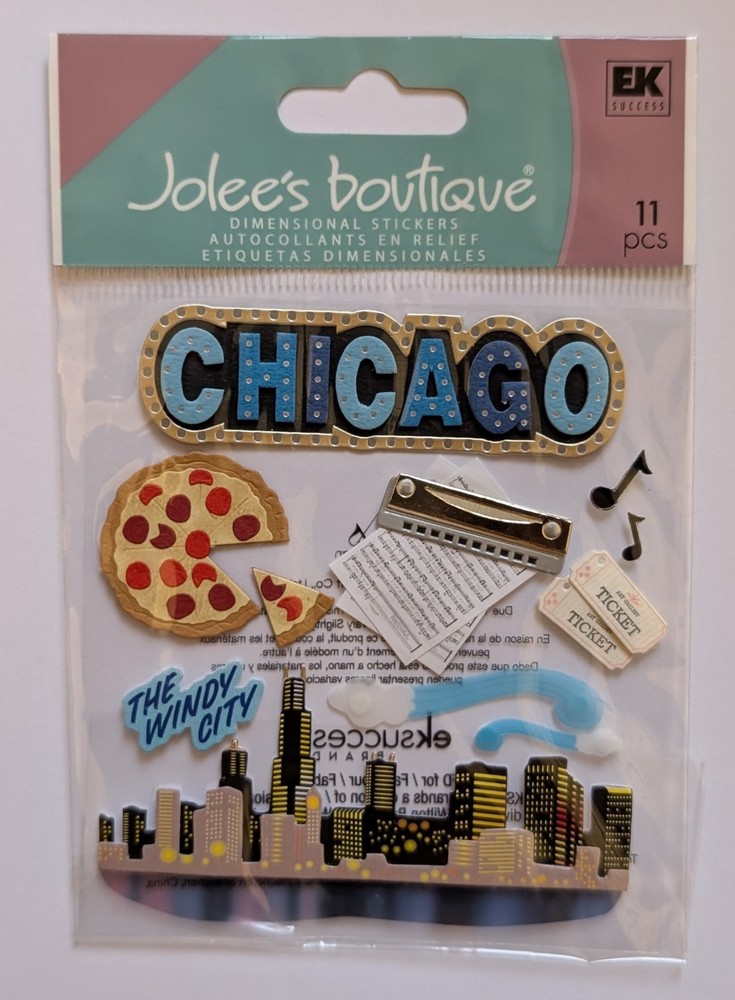 Jolee’s Chicago Illinois United States Travel Vacation Scrapbooking Stickers