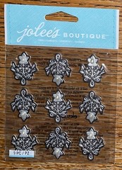 RARE JOLEES Wedding Ornaments REPEATS FLEUR DI LIS Flourish Flowers 3D Stickers