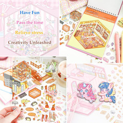 Scene Sticker Book for Kid 20 Set 3D Sticker Fun Cute Activity Stress Relief