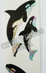 HAMBLY STUDIOS PRISMATIC GLITTER ORKA – ORCA WHALE OCEAN VINTAGE RARE RETIRED