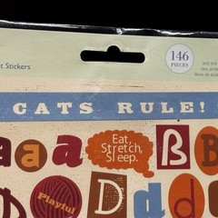 Daisy Hill Cats Rule Alphabet Scrapbooking Stickers 146 Pieces 904781 Vtg New