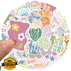 Dovipta Stickers Motivational 50 Pcs Preppy