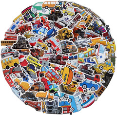 Transportation Stickers Pack 200 Pcs – Vehicle Stickers for Kids Party Favors