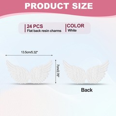 24Pcs Angel Wings for Crafts, White Angel Wings Wings(5.3 Inch)