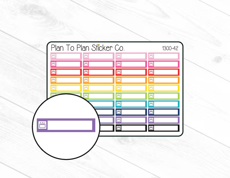 1300-42~~Oven Baking Icon Boxes Planner Stickers.