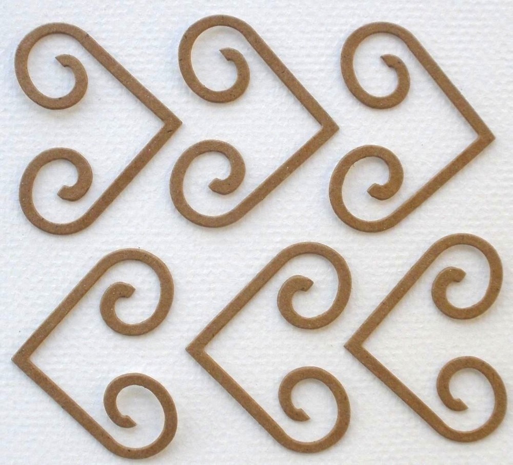 {10} *MiNi SCROLL ACCENT FLOURiSH* Bare Chipboard Die Cuts – 2 1/4″ inch