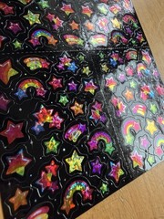 Lisa Frank Sparkly Stars Sticker Sheet Complete