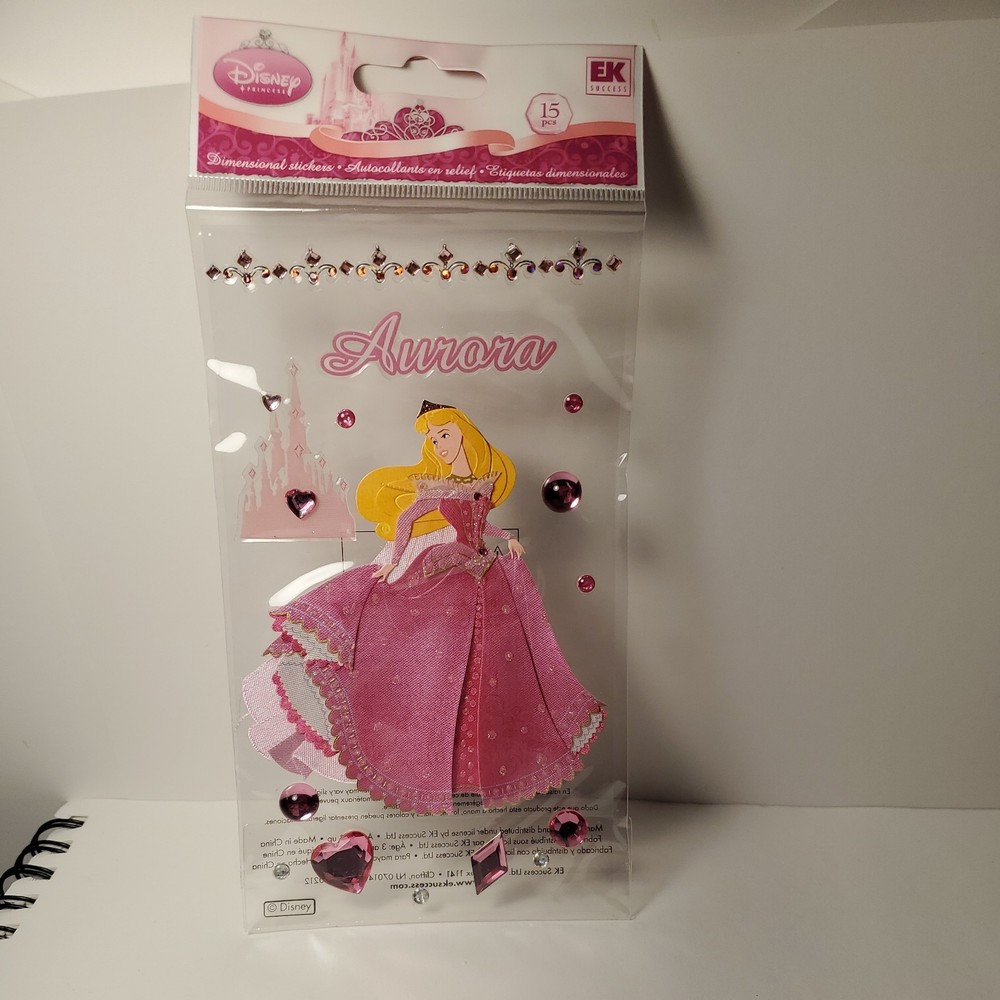 Disney Princess Stickers Sheet Aurora NEW 3D Collage EK Success Sleeping Beauty