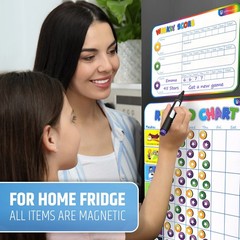 Magnetic Reward Chart for Kids, 127 Stickers, 30 Custom Chores