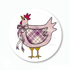 ADORABLE HEN CHICKEN STICKERS LABELS ENVELOPE SEALS SCRAPBOOK STICKERS