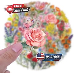 120 Pcs Transparent Flower Stickers for Scrapbooking, Journaling, Crafting