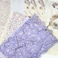 Textured Scrapbook Paper Mesh Fabric – Junk Journal Supplies Assorted Set 51 She