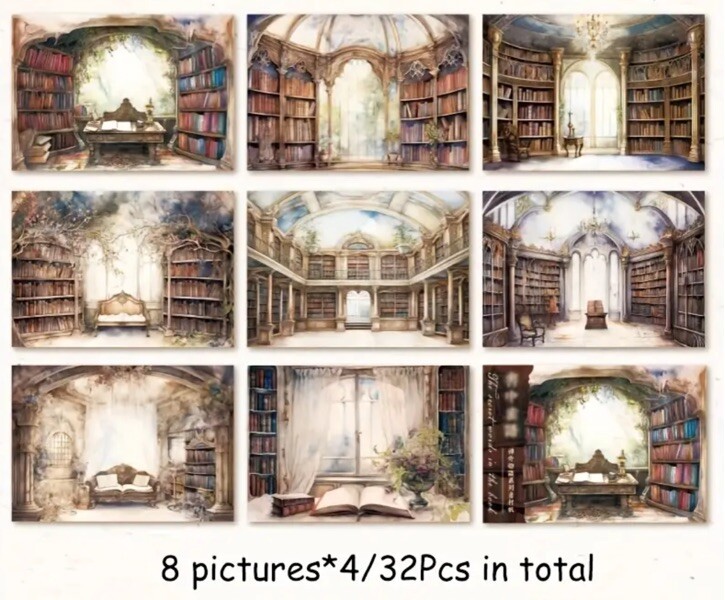 20pcs/10 Pattern Repeated 1x- Secret Library Scrapbook Paper-Journal, DIY Crafts