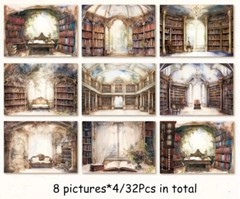 20pcs/10 Pattern Repeated 1x- Secret Library Scrapbook Paper-Journal, DIY Crafts