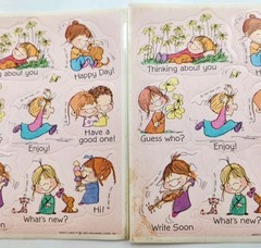 1987 Vintage Hallmark Stickers Marty Links Pink Background Captions 3 Sheets 80s