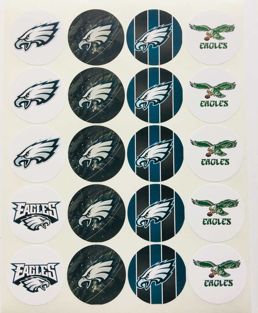 SET of 100- 2″ PHILADELPHIA EAGLES ADHESIVE STICKERS