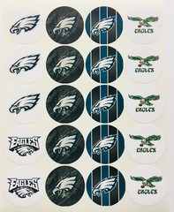 SET of 100- 2″ PHILADELPHIA EAGLES ADHESIVE STICKERS