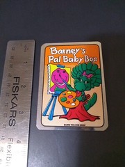 Vintage Stickers Barney Dinosaur Foil Mylar Vending Machine Sticker Reflective
