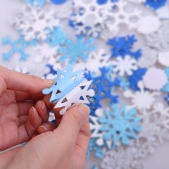 Aneco 500 Pieces Glitter Snowflakes Foam Stickers Self-Adhesive Winter Snowflake