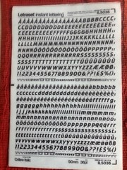 Letraset 3 INSTANT LETTERING Transfer Letters Crillee Italic 36pt England 1