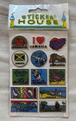 Vintage 90s Puff Jamaica Stickers NEW Island Tropical Scuba Beach Sailboats RARE