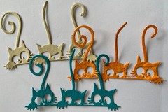 THREE CAT Die-Cuts(3pc)Howling •Kitten•Animal•House-cat•Outside •Feline•Fuzzy•￼