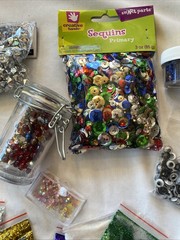 Lot of Various Brands GLITTER-CONFETTI-GEMS-SEQUIN-GLITTER-BRADS some vintage